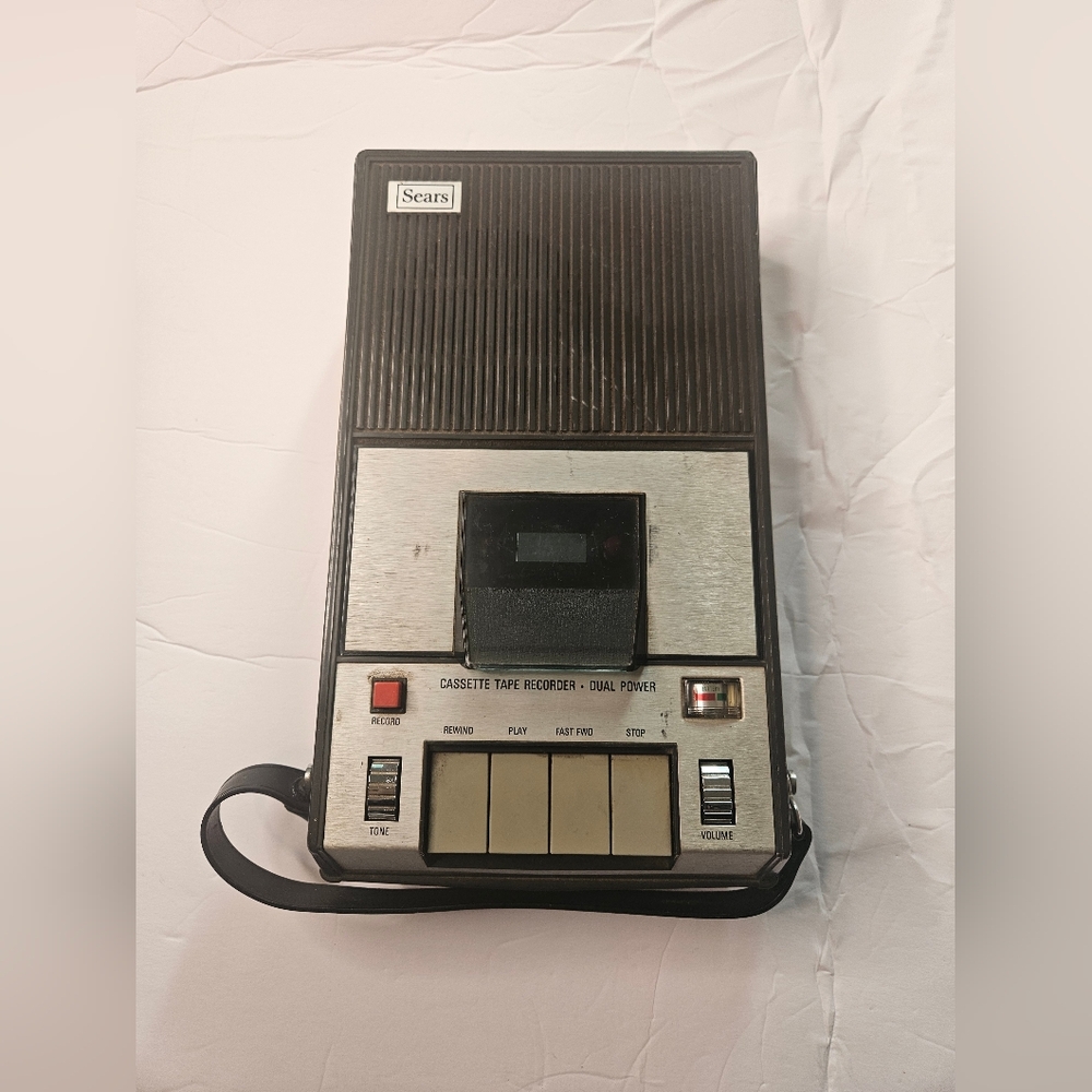 Vintage Sears  Cassette Player - Black and Silver